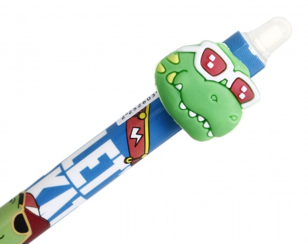 Ручка гелева напиши-зітри Dino блакитна 