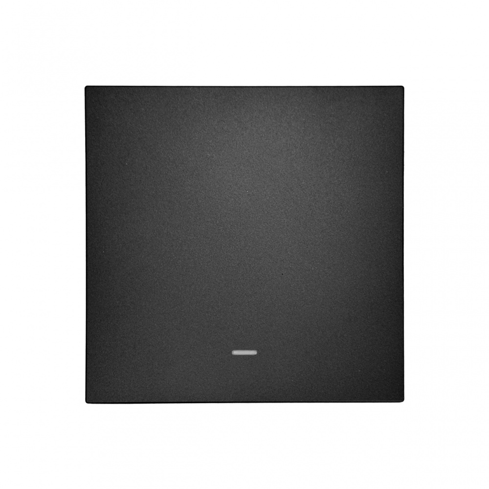 Выключатель одноклавишный HausMark INO с подсветкой черный LS-LED-EU-Black