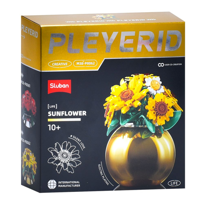 Конструктор Sluban Цветы в вазе подсолнухи M38-P8062