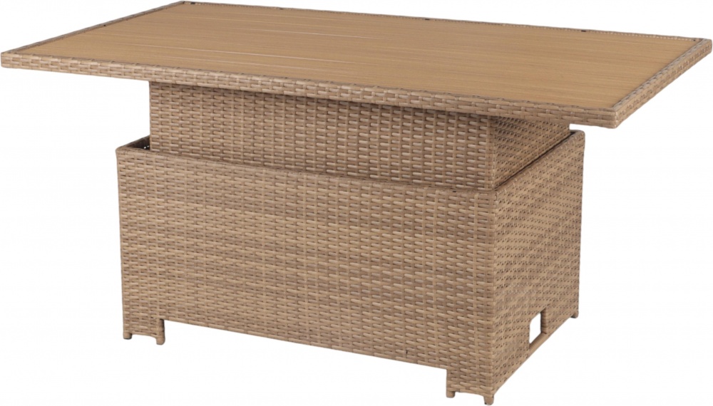 Комплект меблів Indigo зі штучного ротангу ОЛІВІЯ (стіл-трансформер 140x80см + тримісний диван + 2 крісла ) бежевий