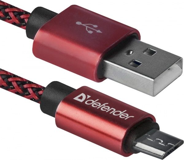 Кабель Defender microUSB 1 м червоний (87801) 