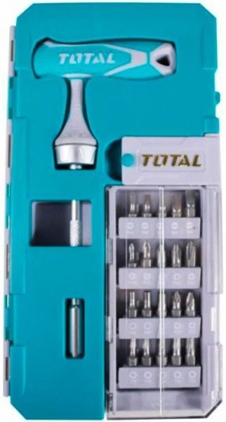 Отвертка со сменными насадками Total с Т-образной рукояткой 25 предметов × TACSD30256