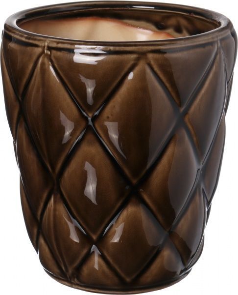 Кашпо керамічне круглий 5,8л шоколадний (HK04364-19-G229) 