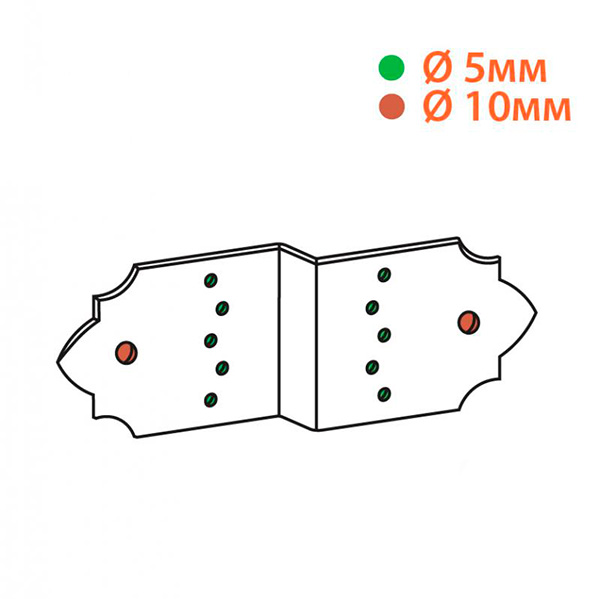 Кутник декоративний Z-подібний 260x80x25 мм 1,8 мм