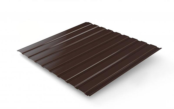 Профнастил глянцевий PSM ПР-8А 0,45x1207x2000 мм RAL 8017 коричневий