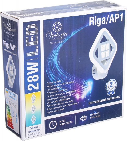 Бра Victoria Lighting LED 28 Вт білий Riga/AP1 
