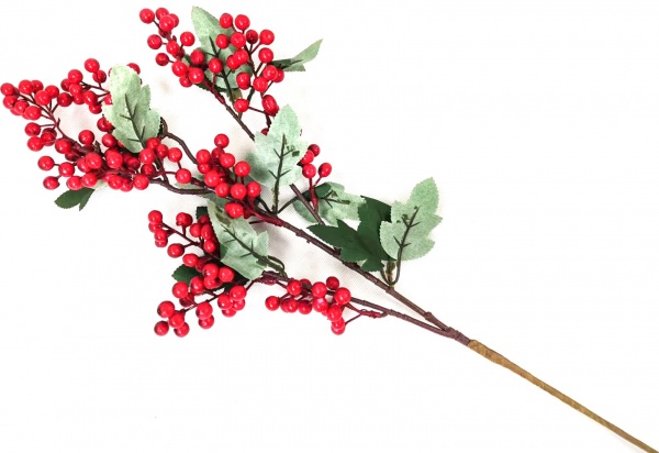 Веточка декоративная с ягодами и листьями 72 см RS1Z2652 