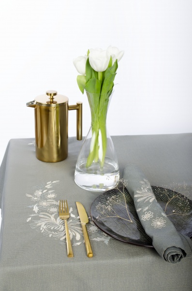 Скатерть Нежное золото 344-22/00 145x220 см зеленый Эдельвика 