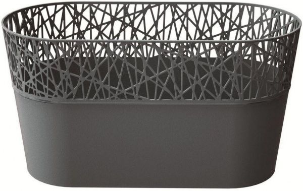 Кашпо пластикове Prosperplast City овальний 2,5л графіт (78994-426) 