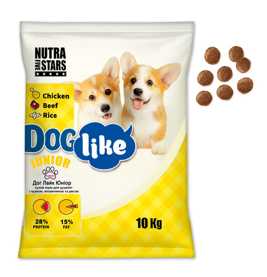 Корм сухий Nutra Five Stars Doglike Junior курка, яловичина та рис 10 кг — фото 1