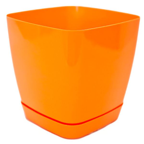 Вазон пластиковый Form Plastic Тоскана Квадро-19 квадратный 5л оранжевый 