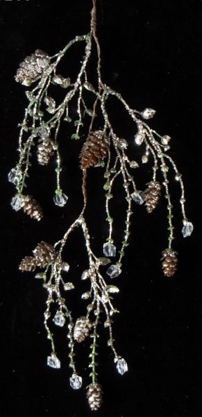 Декорація новорічна підвіска Гілочка з шишками і кубиками 40 см SA5929H0 