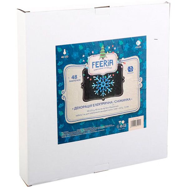 Гірлянда-фігура Сніжинка вбудований світлодіод (LED) 48 ламп 5 м