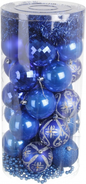 Набір ялинкових куль і декорацій в асортименті d 80 мм 27 шт./уп.