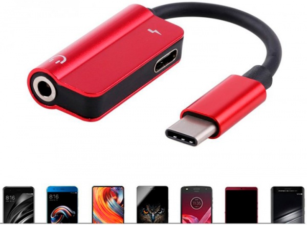 Кабель EXTRADIGITAL USB Type C — 3.5 мм / USB Type C Famale чорний із червоним (KBA1761) 