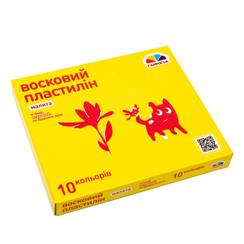 Пластилін восковий 10 кольорів 120 г Гамма UA