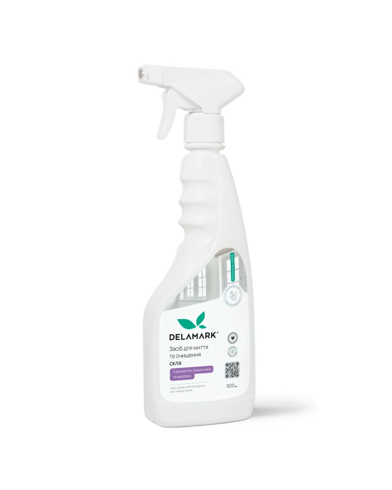 Средство моющее для стекла и зеркал DeLaMark c ароматом лимонника и вербены 0,5 л