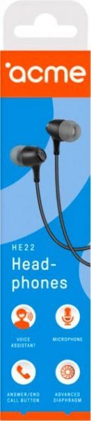 Наушники Acme HE22 Earphones With Mic black 