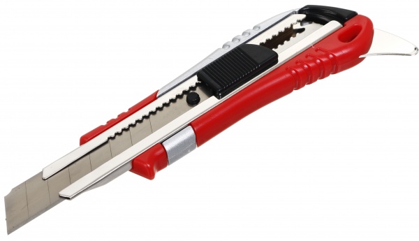 Нож канцелярский BauGut 18 мм с открывалкой банок XD-907