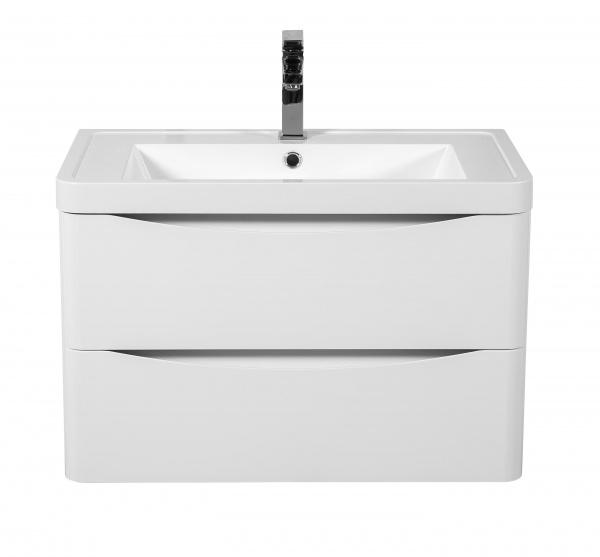 Тумба подвесная Aqua Rodos Vista белый глянец с умывальником Ваr 75 см