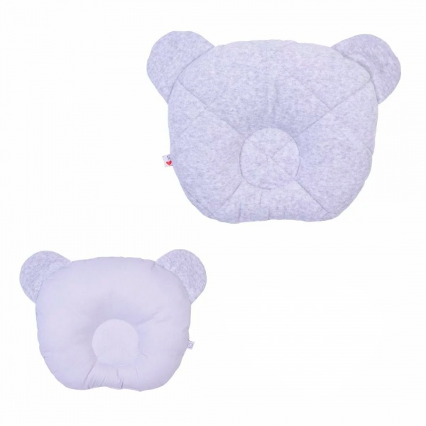 Подушка ортопедична Baby Veres Velour Grey Melange сірий 24x27 см