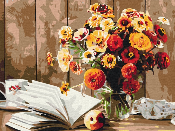 Картина за номерами Книжковий натюрморт PRBS52766 30x40 см Brushme 