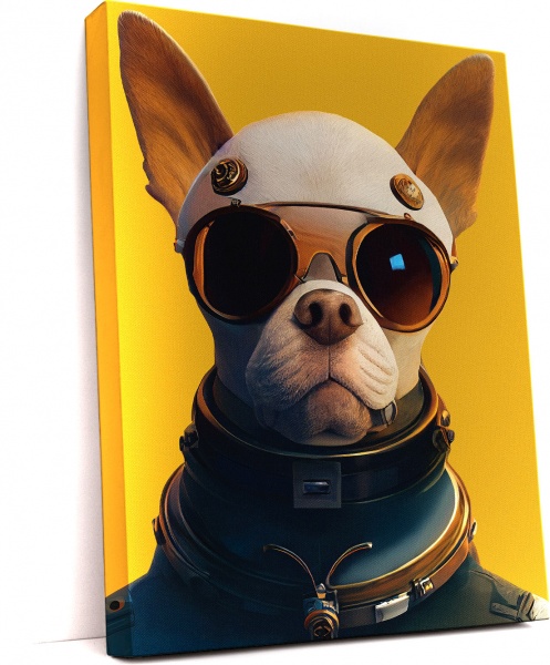 Картина на полотні Пес в окулярах 70x50 см WS Holst 1180420234 