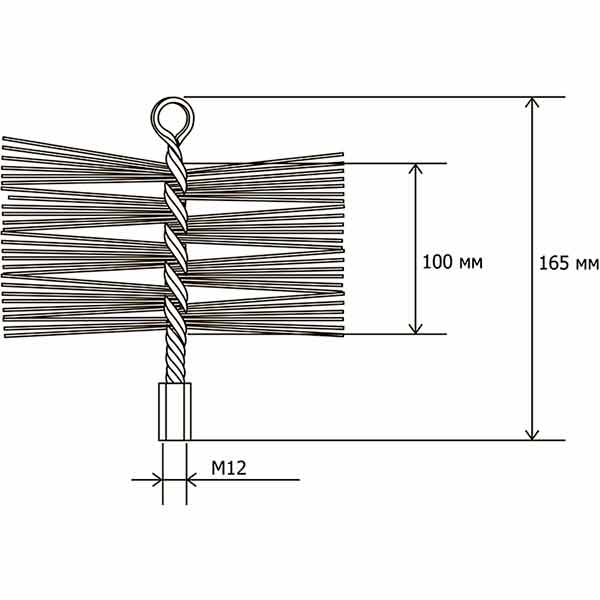 Щетка Savent металлическая для чистки дымохода 150 мм 