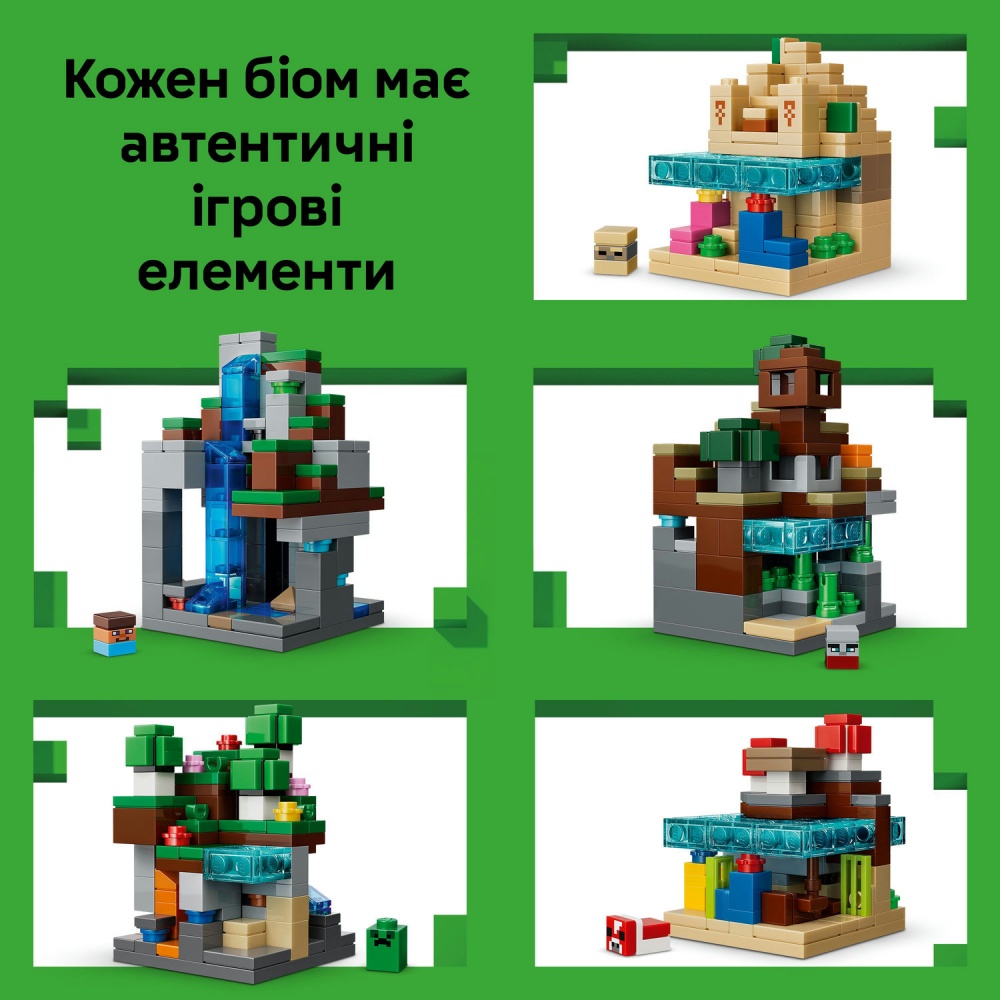 Конструктор LEGO Minecraft Мінібіоми 21589