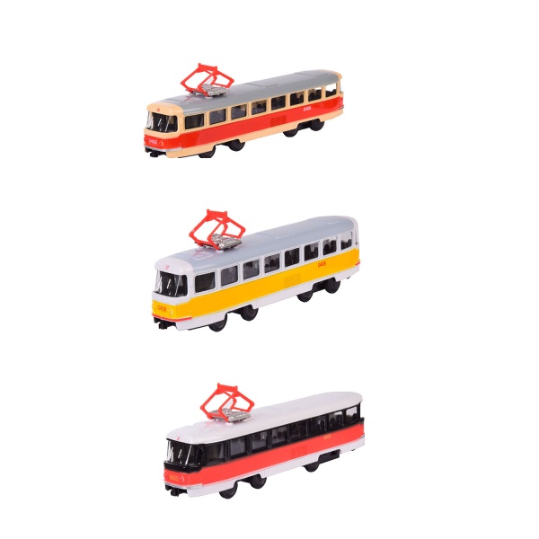 Іграшка Автопром 1:50 Трамвай металевий 6411ABD