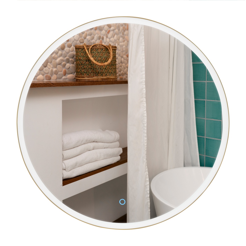 Зеркало со встроенной подсветкой Aqua Rodos Lorenzo gold D-70 sensor