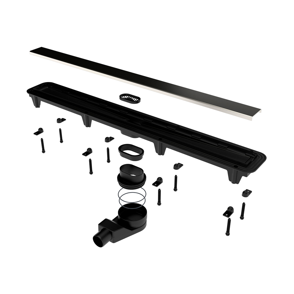 Линейный трап для душа Rhein с решеткой из нержавеющей стали 850 мм