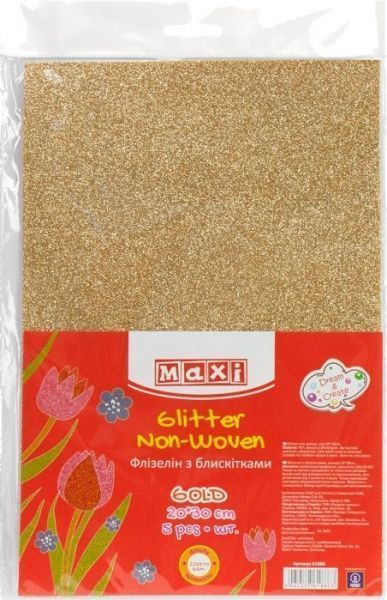 Флізелін з блискітками MX61886 20х30 см золотистий