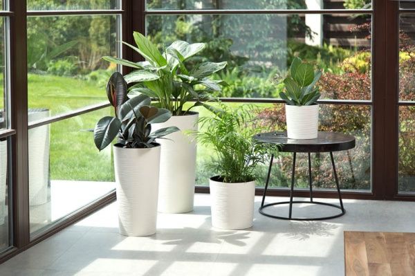 Горшок для цветов Lamela Мальва 250 долото круглый 10,7л белый 