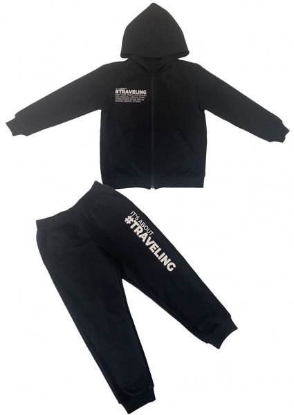 Спортивний костюм Roksana для хлопчика №0027/32199 р.146/152 чорний 