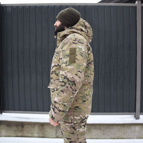 Куртка UkrCossacks бушлат тактическая зимняя мультикам с сумкой для транспортировки, р.50 р.L