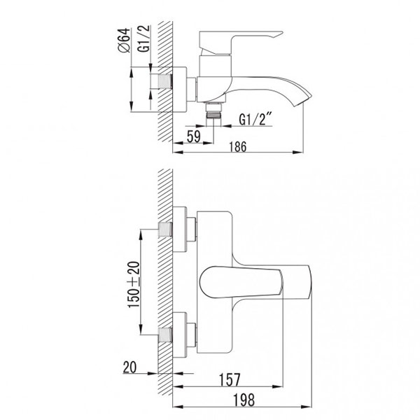 Змішувач для ванни Imprese Vyskov 10340