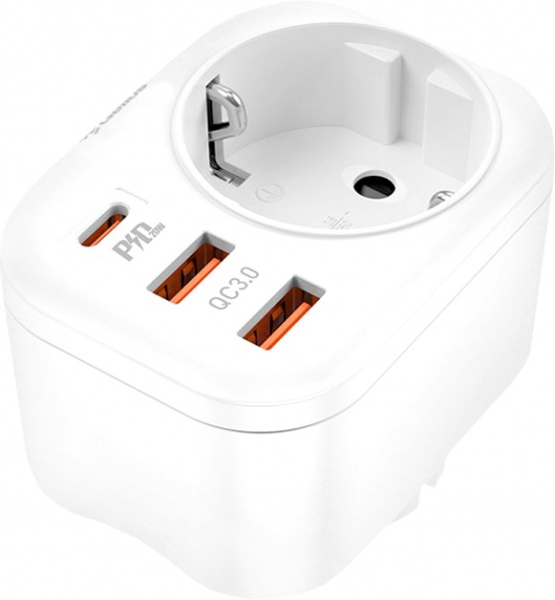 Сетевое зарядное устройство Gelius Moxie GP-HC050 2USB (QC3.0) + Type-C (PD20W) White 