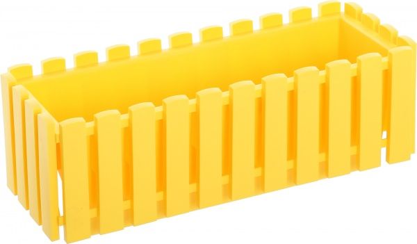 Ящик балконный Plastkon Fency прямоугольный 6,2л желтый 