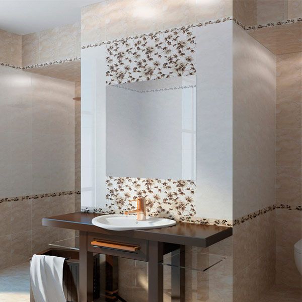 Плитка Golden Tile Октава бежевий декор Г51381 25x40