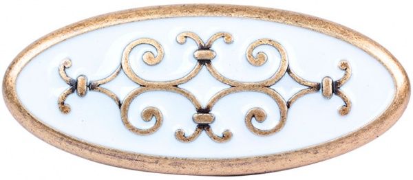 Меблева ручка D 24134.32 44481 32 мм антична бронза/біла емаль Bosetti Marella