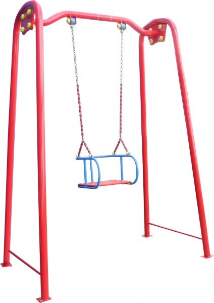 Качели InterAtletika одинарная со спинкой на цепях 