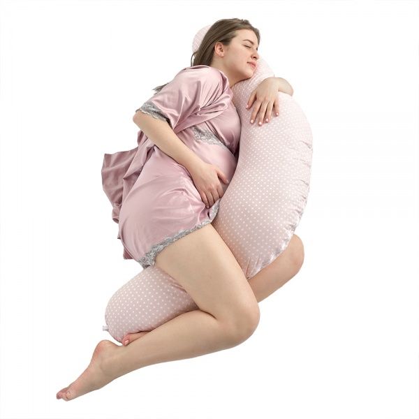 Подушка для годування Standart Dinosaur 35х200 см з карабіном Рожева IDEIA