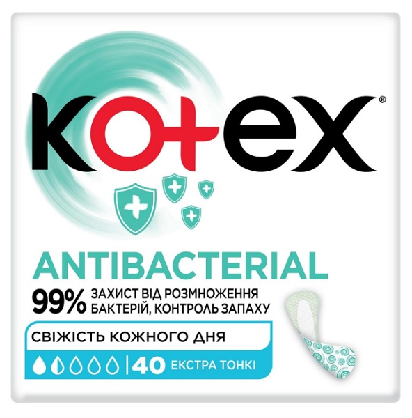 Прокладки щоденні Kotex Antibacterial 40 шт.