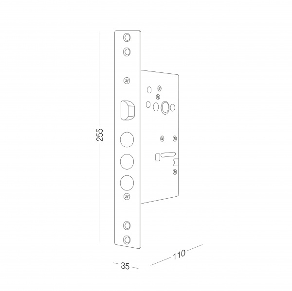 Дверний замок вхідний Horst HR-05С нікель