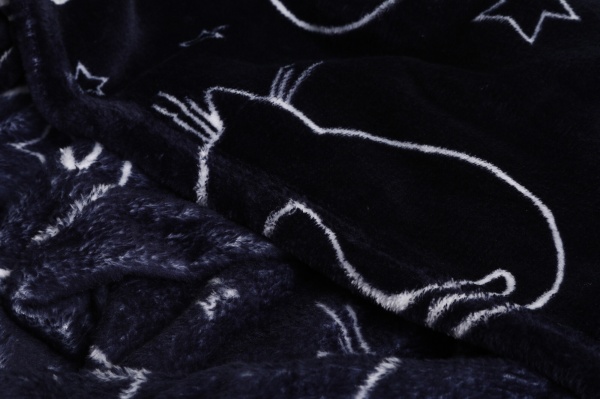 Плед Frannel Black cats 160x200 см черный с рисунком La Nuit 