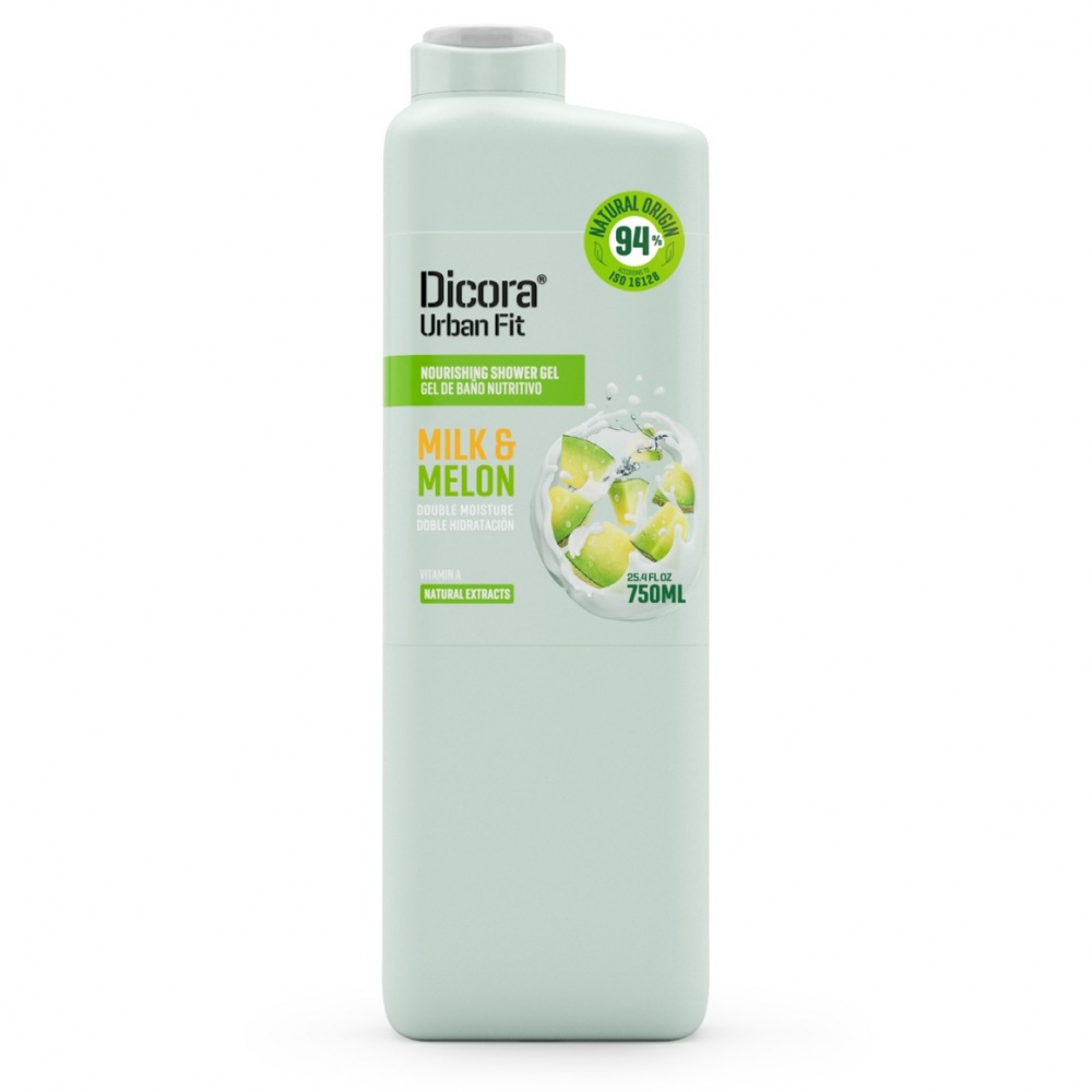 Гель для душа DICORA Urban Fit с витамином А Молоко и дыня 750 мл