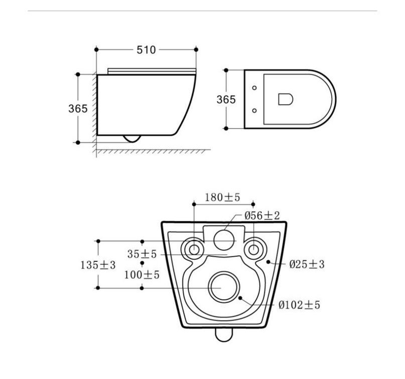 Унітаз підвісний Rapal Lund Rimless з сидінням Duroplast Soft-Close SLIM 51х36.5х36.5