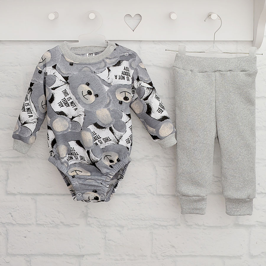 Комплект детской одежды Blanka Мишка серый р.62-68 110874