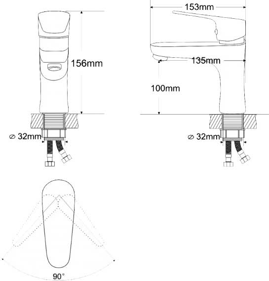 Смеситель для умывальника RJ Butterfly RBZ074-1